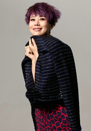 海清2013最新发型 紫色系短发潮流抢镜