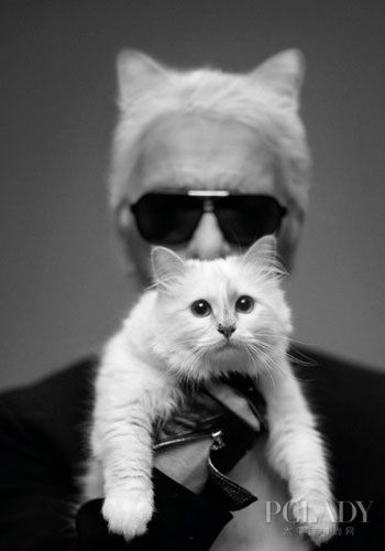 老佛爷与爱猫choupette登杂志封面