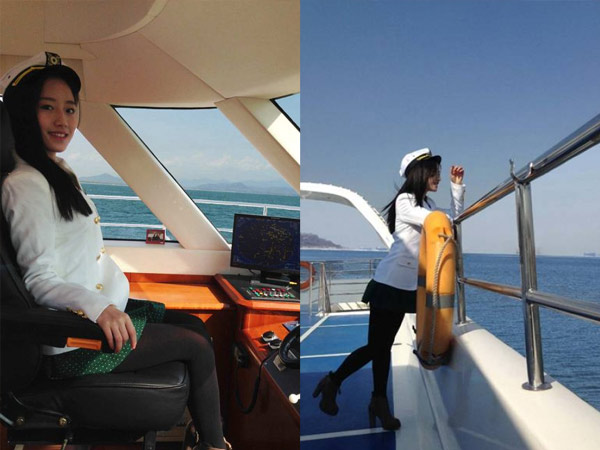 航海女神走红 性感黑丝制服诱惑