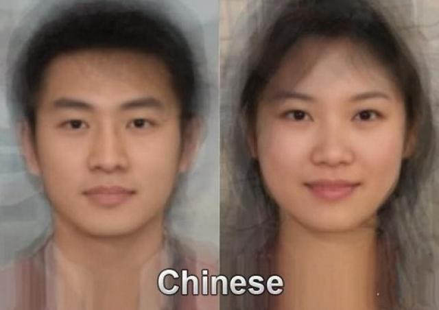 没错,中国人的长相变化很小,理论上中国人对"平均脸"的印象应该