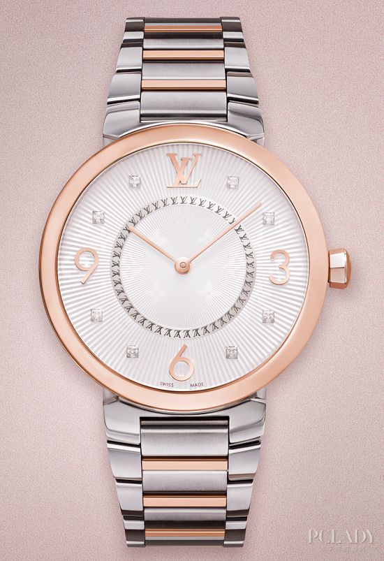 2014巴塞尔钟表展新品：Louis Vuitton Tambour Monogram 女式金属表带腕表
